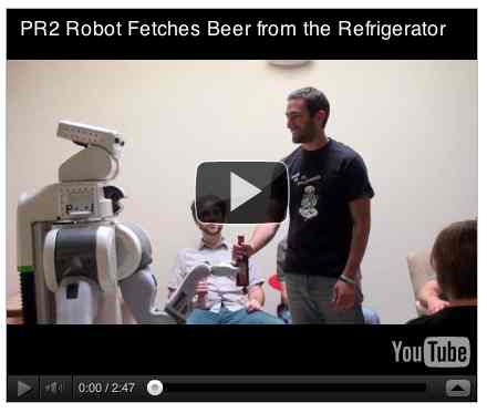Image to go with video of: PR2 Robot Fetches Beer from the Refrigerator