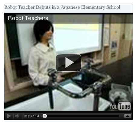 Image to go with video of: Robot Teacher Debuts in a Japanese Elementary School
