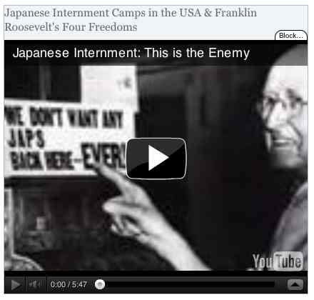 Image to go with video of: Japanese Internment Camps in the USA & Franklin Roosevelt's Four Freedoms